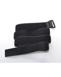 1" x 36" Black Cinching Strap with Plastic Buckle & Straight Tip, Bundle of 10