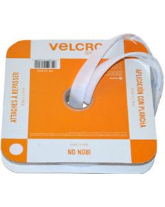 Velcro® Brand IRON ON Fasteners for Fabrics - 3/4 " X 15' White