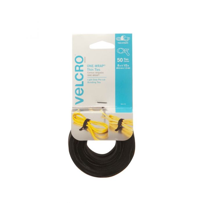 VELCRO® Brand One-Wrap Reusable Ties Black